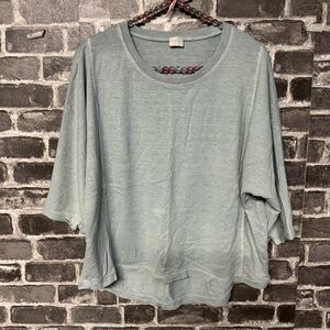 Poetry dolman tee shirt blue hemp
